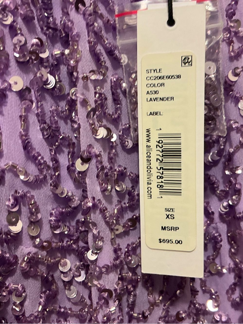 NWT Alice + Olivia Lilac Floral Puff-Sleeve Mini Dress $695 - Picture 6 of 12